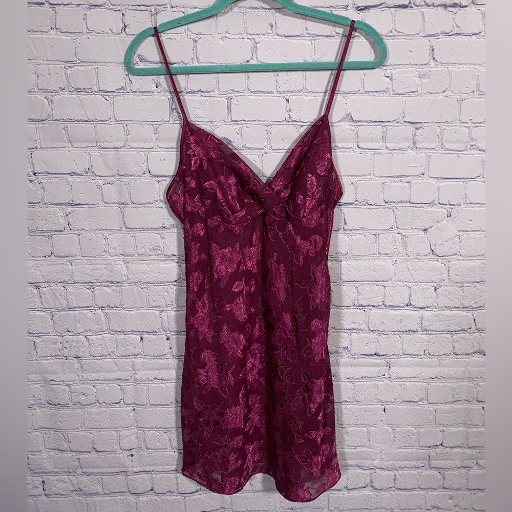 Secret Treasures Womens Sheer Floral Lace Slip Dress Purple S Whimsigoth Fairy